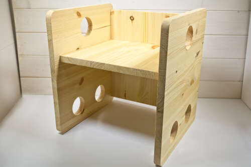 Nica - Sedia & Tavolo Cubo in legno stile montessori per bimbi e adulti