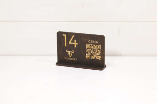 Camurria - Segnatavolo QR in legno doppia faccia 10x7H cm mirto